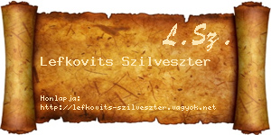 Lefkovits Szilveszter névjegykártya
