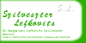 szilveszter lefkovits business card